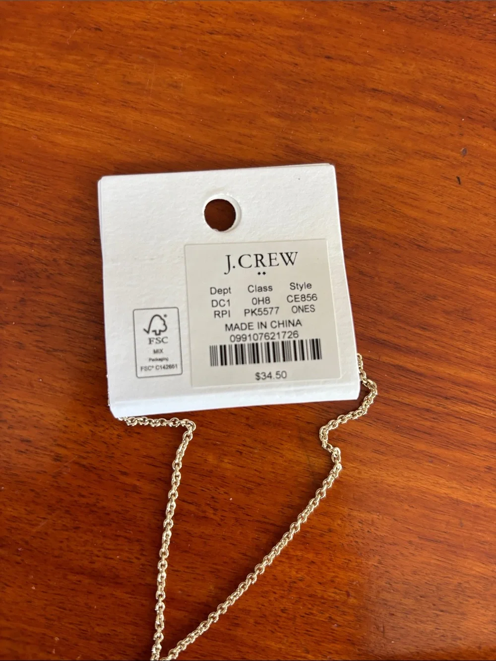 J. Crew Gold Chain Necklace with Pink Crystal Heart Pendant and Matching Studs